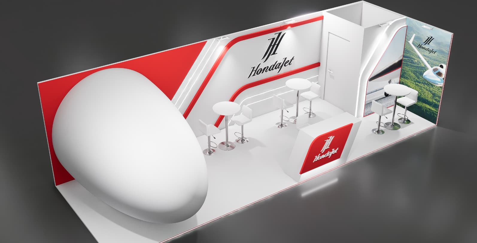 HondaJet stand at Farnborough International Airshow - HONDAJET Render key